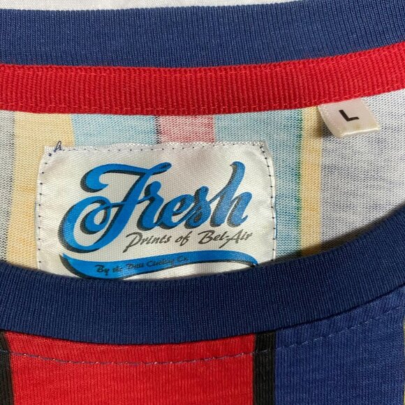 Fresh Prints of BelAire Long Sleeve T - Flashy Colorful Stripes, 100% Cotton - Picture 2 of 4